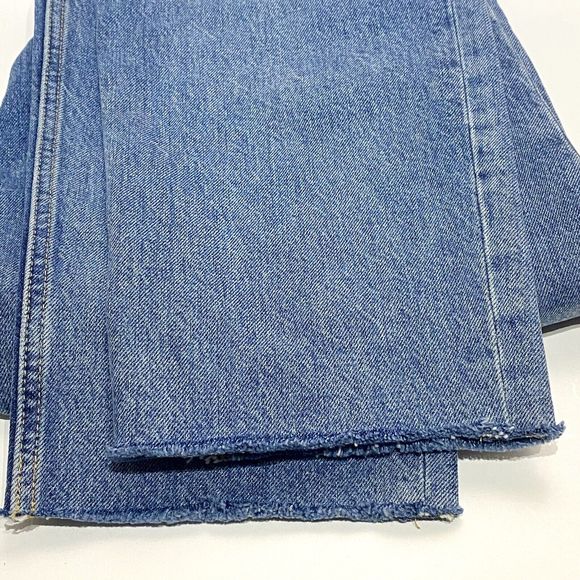 Everlane The Cheeky Jean Size 30 (32x28) Blue Raw Hem Ankle High Rise Distressed - Picture 12 of 13